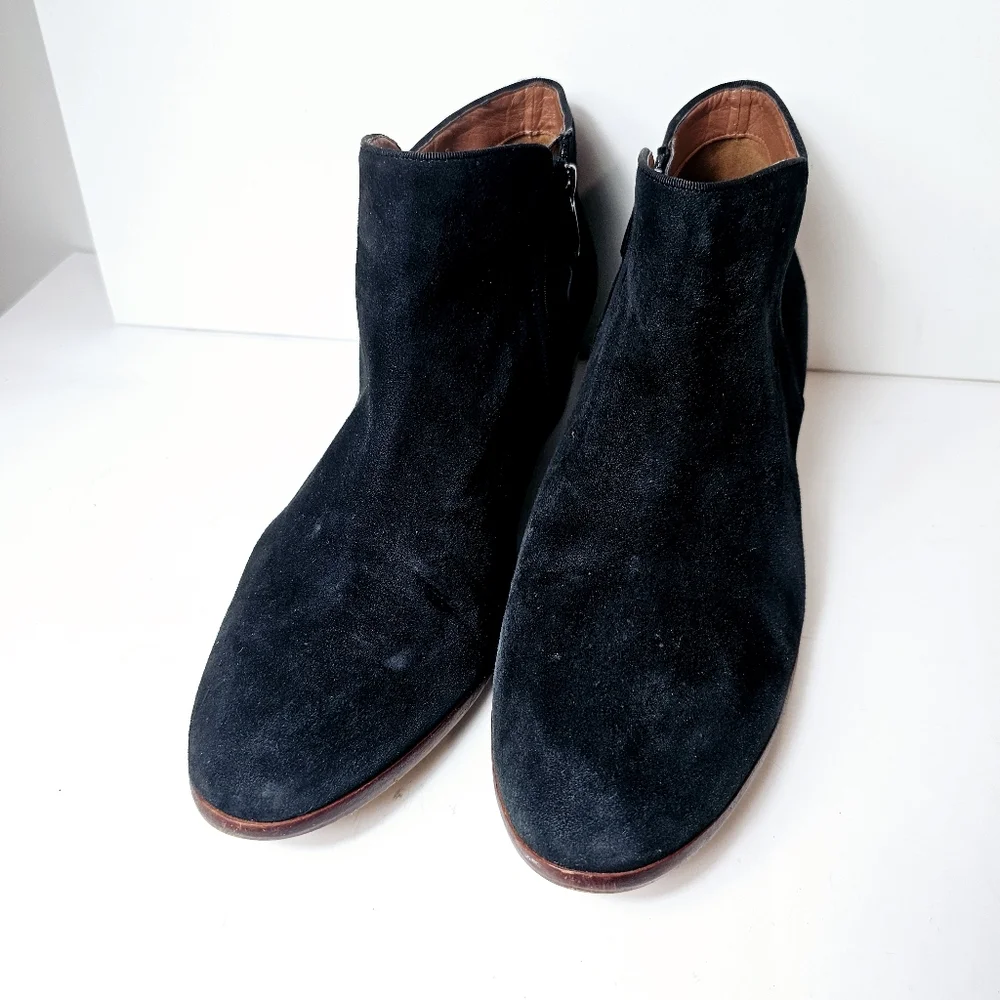 Sam Edelman Black Suede Low Heel Ankle Boot Size 12 - Picture 3 of 7